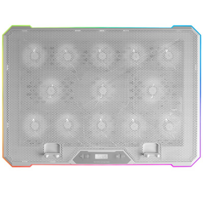 Mars Gaming MNBC13W Base de refrigeración para portátil hasta 17 pulgadas con 13 ventiladores y RGB Blanco